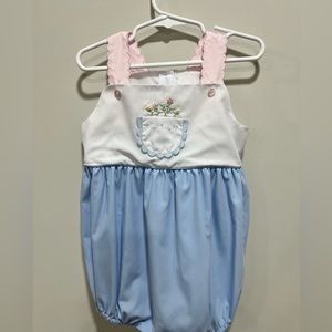 PROPER PEONY BABY GIRLS BUBBLE - BLUE BETTINA FLOWERS